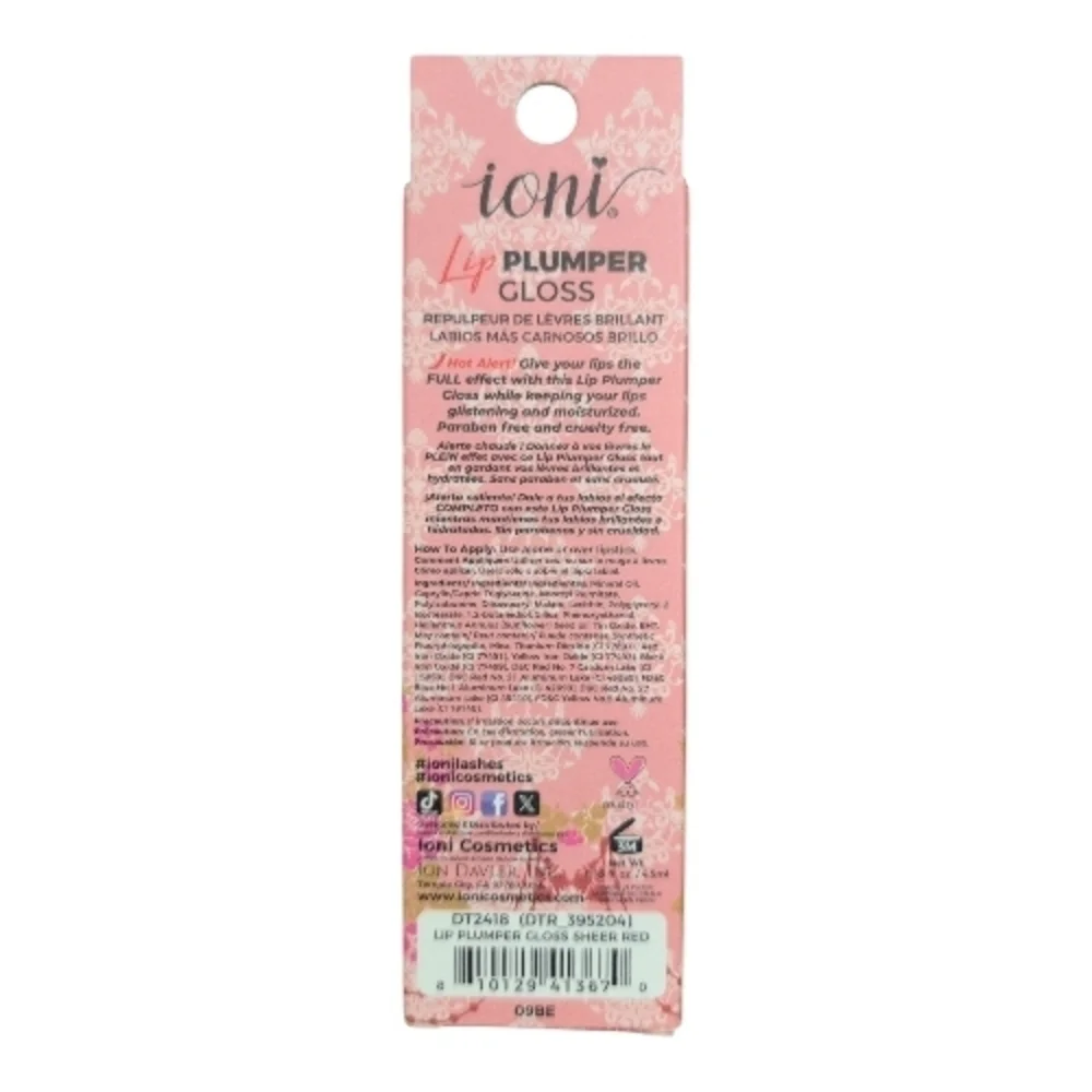 Ioni Lip Plumper Gloss in Sheer Red